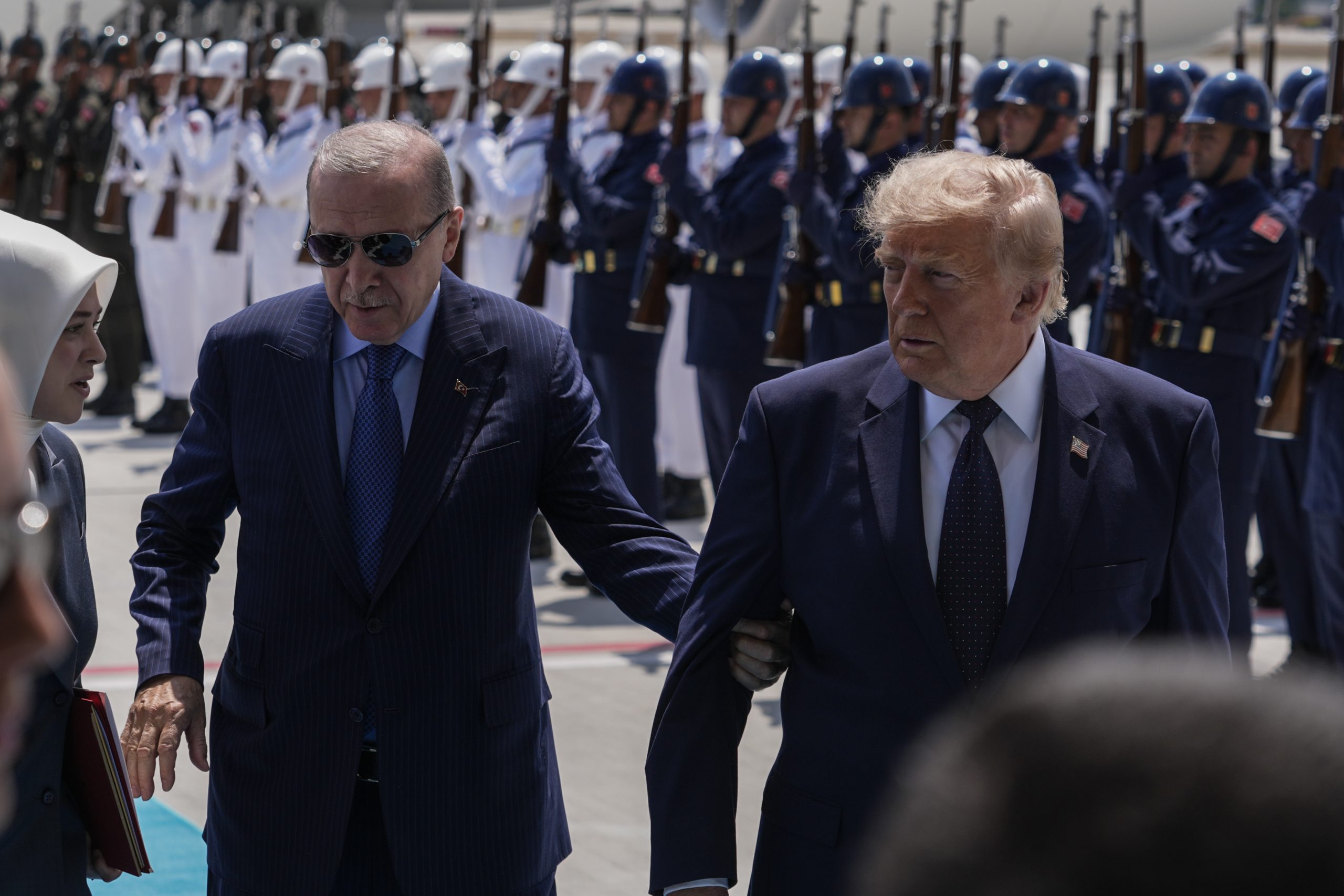 Turkish President Recep Tayyip Erdogan welcomes US President Donald Trump in Ankara