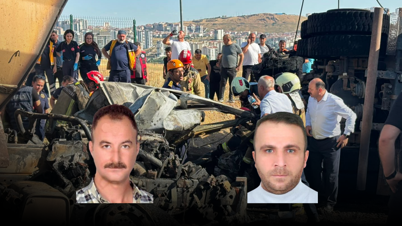 Hafriyat kamyonları kafa kafaya çarpıştı: 2 ölü!