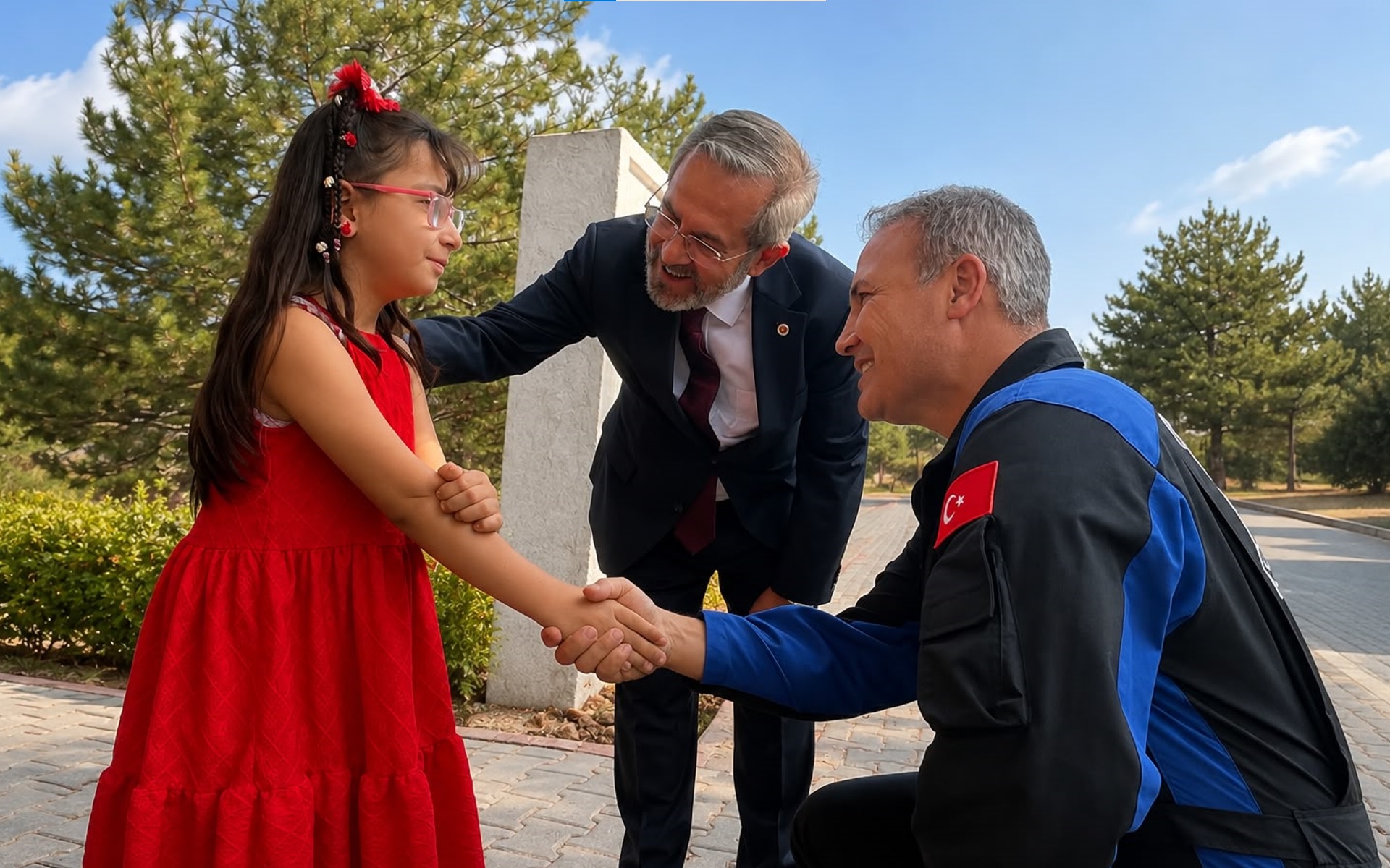 Fatma Zehra, Türkiye'nin ilk astronotu ile tanıştığı için çok mutlu olduğunu söyleyerek, “Heyecanıma ortak olan komutanımıza çok teşekkür etmek istiyorum. Çok duygulandım. Kendisini kapıda gördüğümde gerçekten çok heyecan verici bir an oldu. Komutanımıza sarıldığımda hayalimi gerçekleştirdiğimi hissettim. Kendisine ‘Uzayda nasıl beslendiniz?’ diye merak ettiğim soruyu sordum. Uzayla ilgili konular konuştuk. 