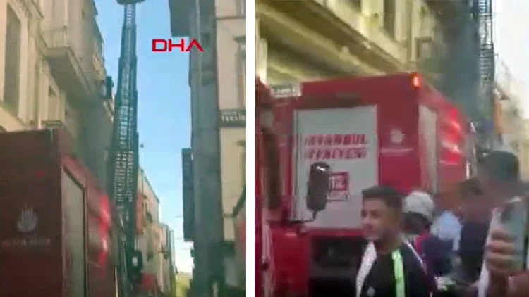 Taksim'de AVM'de yangın çıktı!