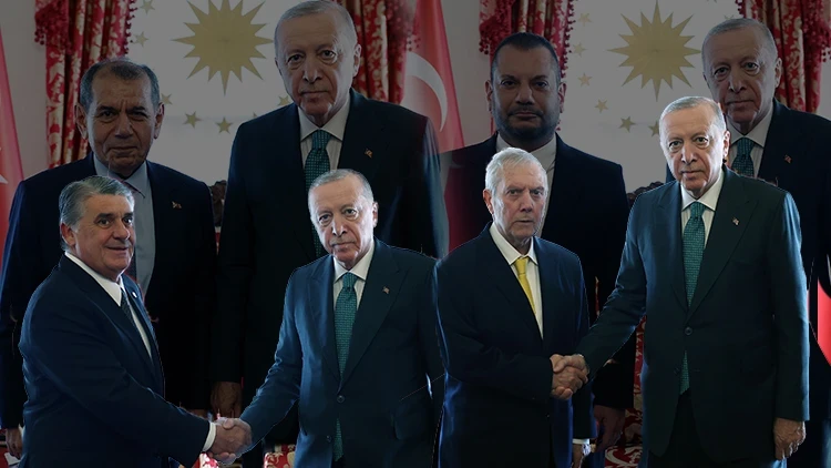 Cumhurbaşkanı Erdoğan, 4 büyük kulübün başkanlarını Dolmabahçe'de kabul etti