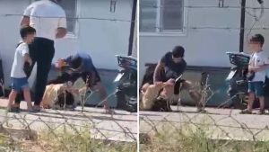 Olmaz olsun böyle koca! Çocuklarının gözü önünde elinde bıçakla eşini dövdü!